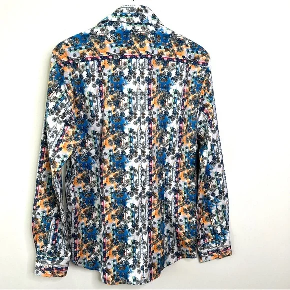 Robert Graham Tailored Fit Button Down Shirt Multi Color Long Sleeve